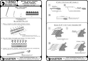 画像5: MASTER[SM-350-108]HMS Exeter (1939) armament - 8in (6pcs), 4in (4pcs), Vickers 0.5 in (8pcs) barrels (for Trumpeter kit) (5)