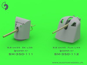 画像11: MASTER[SM-350-112]German gun 8,8cm/45 (3.46in) Flak L/45 - used on most German warships of WWI - (resin and turned parts) - (4pcs) (11)