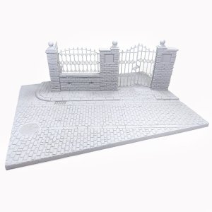 画像2: MacOne Models[MAC35215]ジオラマベース　石畳の路面と公園の一角 (2)