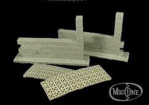 画像2: MacOne Models[MAC35136]1/35 透かし飾りブロック塀飾り入り タイプA (2)