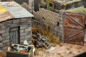 画像3: MacOne Models[MAC35141]1/35 コンクリートブロック塀 門扉付 タイプB (3)