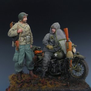 画像2: マンティス・ミニチュアズ[Man35058]1/35 WWII米兵士とバイク搭乗兵 (2)