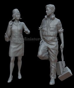 画像3: マンティス・ミニチュアズ[Man35207]1/35 現用 空港サービスクルーセット 1960年代(2体入) (3)