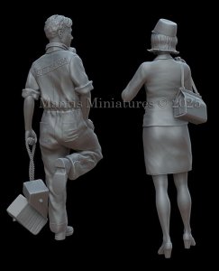 画像4: マンティス・ミニチュアズ[Man35207]1/35 現用 空港サービスクルーセット 1960年代(2体入) (4)