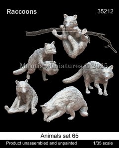 画像1: マンティス・ミニチュアズ[Man35212]1/35 動物セット65 アライグマ (1)