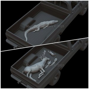 画像2: マンティス・ミニチュアズ[Man35211]1/35 動物セット64 獲物となったワニ/シカ/ウサギ/鳥 (2)