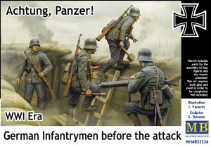 画像1: マスターボックス[MSB35256]1/35 WWI ドイツ歩兵 攻撃前 "アハトゥンク・パンツァー！" (1)