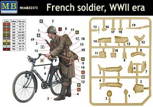 画像2: マスターボックス[MB35173]1/35 フランス兵-第二次大戦+軍用自転車エッチングパーツ (2)