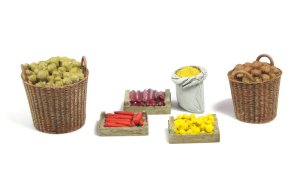 画像2: マソモデル[MH35051] 1/35 木箱とカゴに盛られた果物と野菜 (2)