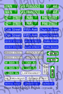 画像5: マソモデル[MH35128]1/35 ジオラマ素材 通り名標識デカール ビッグセット(5枚入) (5)