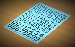 画像2: マソモデル[MH80002]スケールフリー ナンバーデカール ラージサイズタイプ1 黒色セット (2)