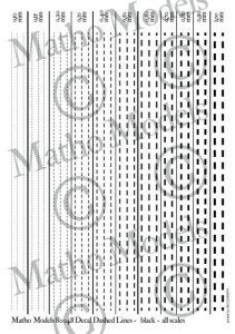 画像1: マソモデル[MH80048]スケールフリー ラインデカール 黒色破線セット (1)