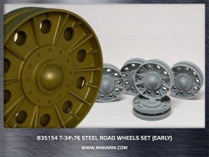 画像1: Miniarm[B35154]1/35 T-34/76 鋼製転輪セット(初期型)(DML/ズベズダ用) (1)