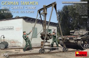 画像1: ミニアート[MA35350]1/35 ドイツ戦車兵２体入（ガントリークレーン&マイバッハHL120エンジン付） (1)