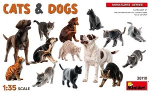 画像1: ミニアート[MA38110]1/35 猫12匹＆犬6匹セット (1)