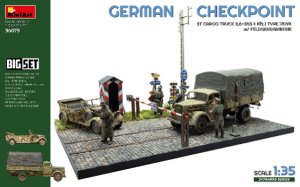 画像1: ミニアート[MA36075]1/35 ドイツ軍検問所 3t 貨物トラック 3.6-36S ＆ Kfz.1 タイプ 170VK w/野戦憲兵隊 ビッグセット (1)