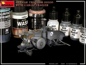 画像16: ミニアート[MA35317]1/35　ドイツトラクターD8506 貨物トレーラー付 (16)