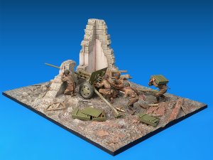 画像2: ミニアート[MA36004]ジオラマベース4　1/35　大砲＆フィギュア5体　ポーランド1944 (2)