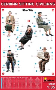 画像2: ミニアート[MA38006]1/35　ドイツのトラム乗客（着座姿勢）30-40S　5体入 (2)