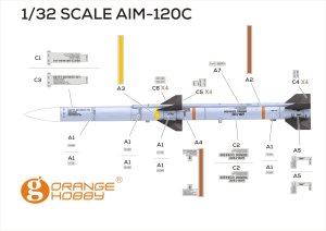 画像5: オレンジホビー[A32-054]1/32 現用 アメリカ空軍AIM-120Cアムラーム 4発入り(各社キット対応) (5)