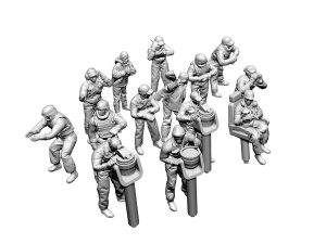 画像2: オレンジホビー[N03-199]1/350 現用 アメリカ海軍 艦艇乗組員セット＃A (2)