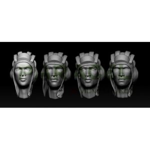 画像2: Paracel Miniatures[ACC3519]1/35 東洋人ヘッドセット3(ソビエト製戦車兵ヘルメット装備4個セット) (2)