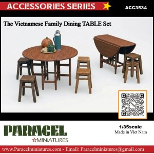 画像1: Paracel Miniatures[ACC3534]1/35 汎用 ベトナム家庭の食卓セット (1)
