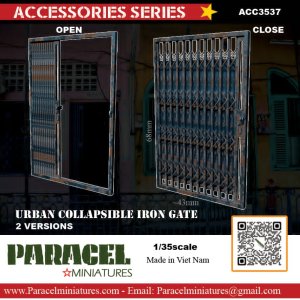 画像1: Paracel Miniatures[ACC3537]1/35 汎用 市街のアコーディオン式鉄製ゲート(2個入) (1)