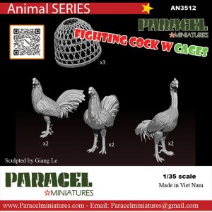 画像1: Paracel Miniatures[AN3512]1/35 現用 ベトナム 闘鶏&ニワトリカゴセット (1)