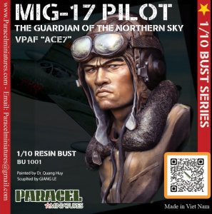 画像1: Paracel Miniatures[BU1001]1/10バスト 現用 ベトナム MiG-17戦闘機パイロット：北の空の守護者「エース7」 (1)