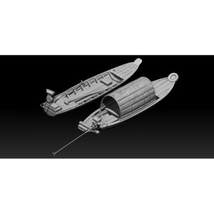 画像1: Paracel Miniatures[MINI7249]1/72 汎用 ベトナム 木造船 w/コーラー4エンジン(2隻入) (1)