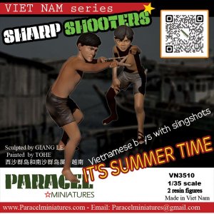 画像1: Paracel Miniatures[VN3510]1/35 現用 ベトナム スリングショットを構える少年たち(2体入) (1)