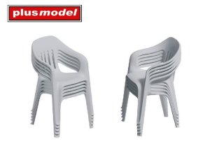 画像1: PlusModel[DP3085]1/35 Stacked plastic chairs (1)
