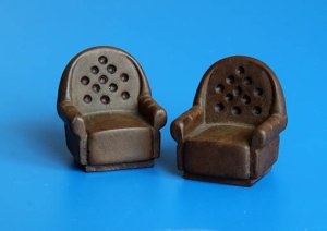 画像1: PlusModel[EL025]1/35革張りの椅子(2脚) (1)