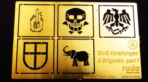 画像4: Rado Miniatures[RDM16PE06]1/16 WWII ドイツ 突撃砲旅団 突撃砲大隊 部隊章テンプレート＃1(エッチングシート3枚 全1/16突撃砲キット用) (4)