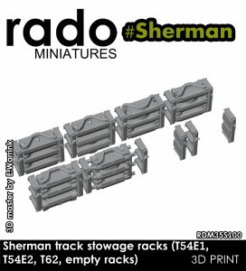 画像1: Rado Miniatures[RDM35S100]1/35 WWII アメリカ M4シャーマン中戦車 予備履帯ラックセット＃1 T54E1型/T54E2型/T62型履帯/空(8個入) (1)
