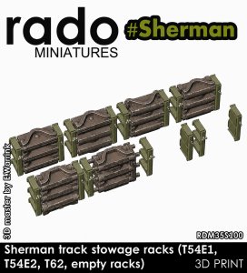 画像1: Rado Miniatures[RDM35S100]1/35 WWII アメリカ M4シャーマン中戦車 予備履帯ラックセット＃1 T54E1型/T54E2型/T62型履帯/空(8個入) (1)