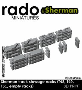 画像1: Rado Miniatures[RDM35S101]1/35 WWII アメリカ M4シャーマン中戦車 予備履帯ラックセット＃2 T48/T49/T51型履帯/空(8個入) (1)