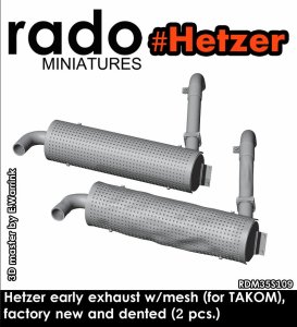 画像5: Rado Miniatures[RDM35S109]1/35 WWII ドイツ ヘッツァー駆逐戦車極初期/初期型 排気マフラー メッシュ付(新品/変形2個入) (5)