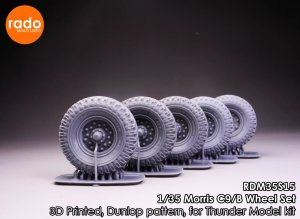 画像4: Rado Miniatures[RDM35S15]1/35 WWII イギリス モーリスボフォースC9/B用自重変形タイヤセット＃1 ダンロップタイヤ(3Dプリント製 サンダーモデル用) (4)