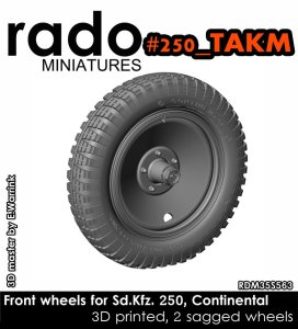 画像1: Rado Miniatures[RDM35S63]1/35 WWII ドイツ Sd.Kfz.250シリーズ用自重変形タイヤセット コンチネンタルタイプ タコム用(2個入) (1)