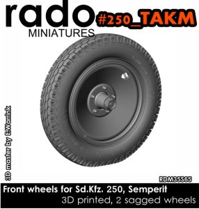 画像1: Rado Miniatures[RDM35S65]1/35 WWII ドイツ Sd.Kfz.250シリーズ用自重変形タイヤセット Semperitタイプ タコム用(2個入) (1)