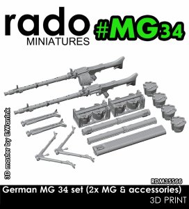 画像1: Rado Miniatures[RDM35S66]1/35 WWII ドイツ MG34機関銃&アクセサリーセット(2丁入) (1)