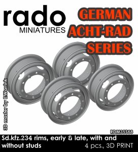 画像1: Rado Miniatures[RDM35S68]1/35 WWII ドイツ Sd.Kfz.234 8輪重装甲車シリーズ用ホイールセット(初期/後期4個入) (1)
