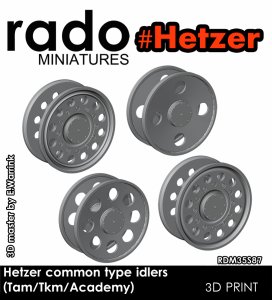 画像1: Rado Miniatures[RDM35S87]1/35 WWII ドイツ ヘッツァー駆逐戦車 誘導輪セット(8個入 タミヤ/タコム/アカデミー用) (1)