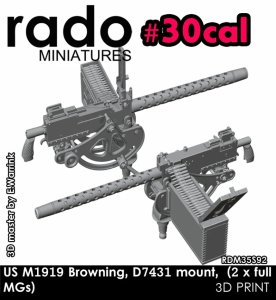 画像1: Rado Miniatures[RDM35S92]1/35 WWII アメリカ ブローニングM1919 .30口径機関銃 D7431揺架(2個入) (1)