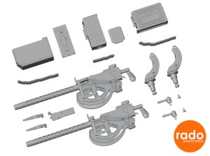 画像3: Rado Miniatures[RDM35S92]1/35 WWII アメリカ ブローニングM1919 .30口径機関銃 D7431揺架(2個入) (3)