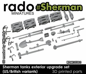 画像1: Rado Miniatures[RDM35S93]1/35 WWII アメリカ/イギリス M4シャーマン中戦車用 外装アップグレードセット(米/英軍用) (1)