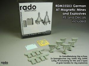 画像2: Rado Miniatures[RDM35S03]1/35 WWII ドイツ対戦車吸着地雷/梱包爆薬セット エッチングパーツ/デカール付 (2)