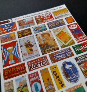 画像2: Reality in Scale[RIS35285]1/35 錆びた商業標識 フランス語セット1 (2)